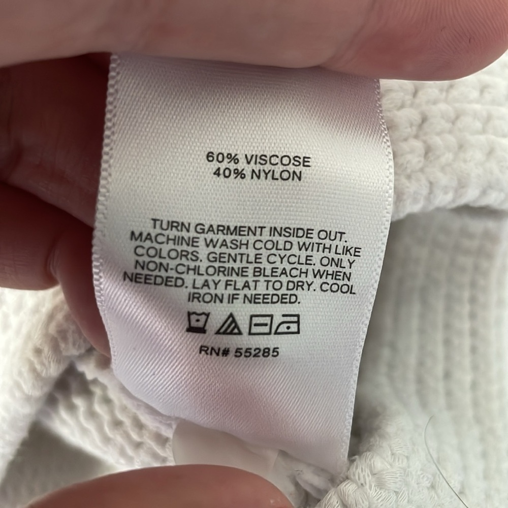 Large Express White Square Neck Fitted Pullover S… - image 5